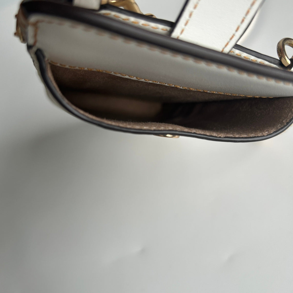 Coach Phone Crossbody Chalk White Signature Canvas Bee Print C8672