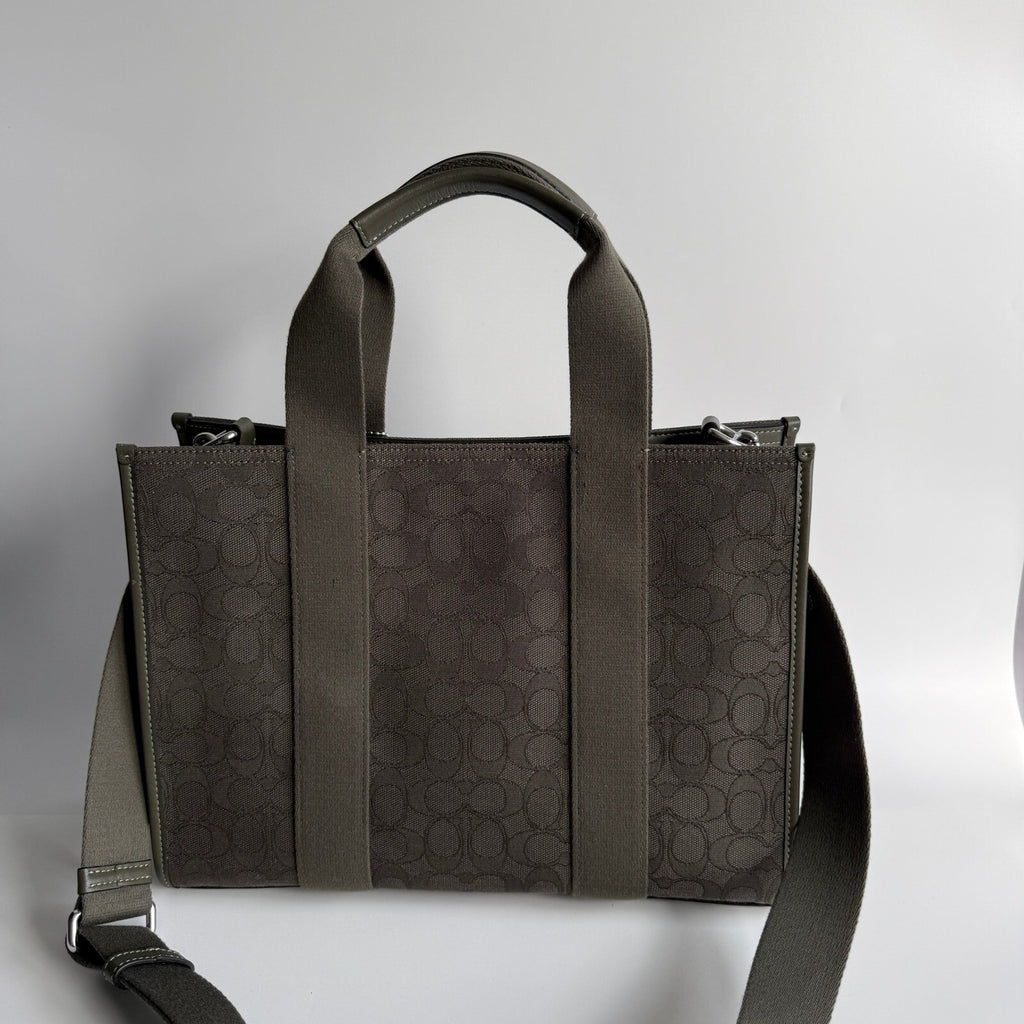 Coach Smith Tote Olive Drab Signature Jacquard Leather Crossbody CY367