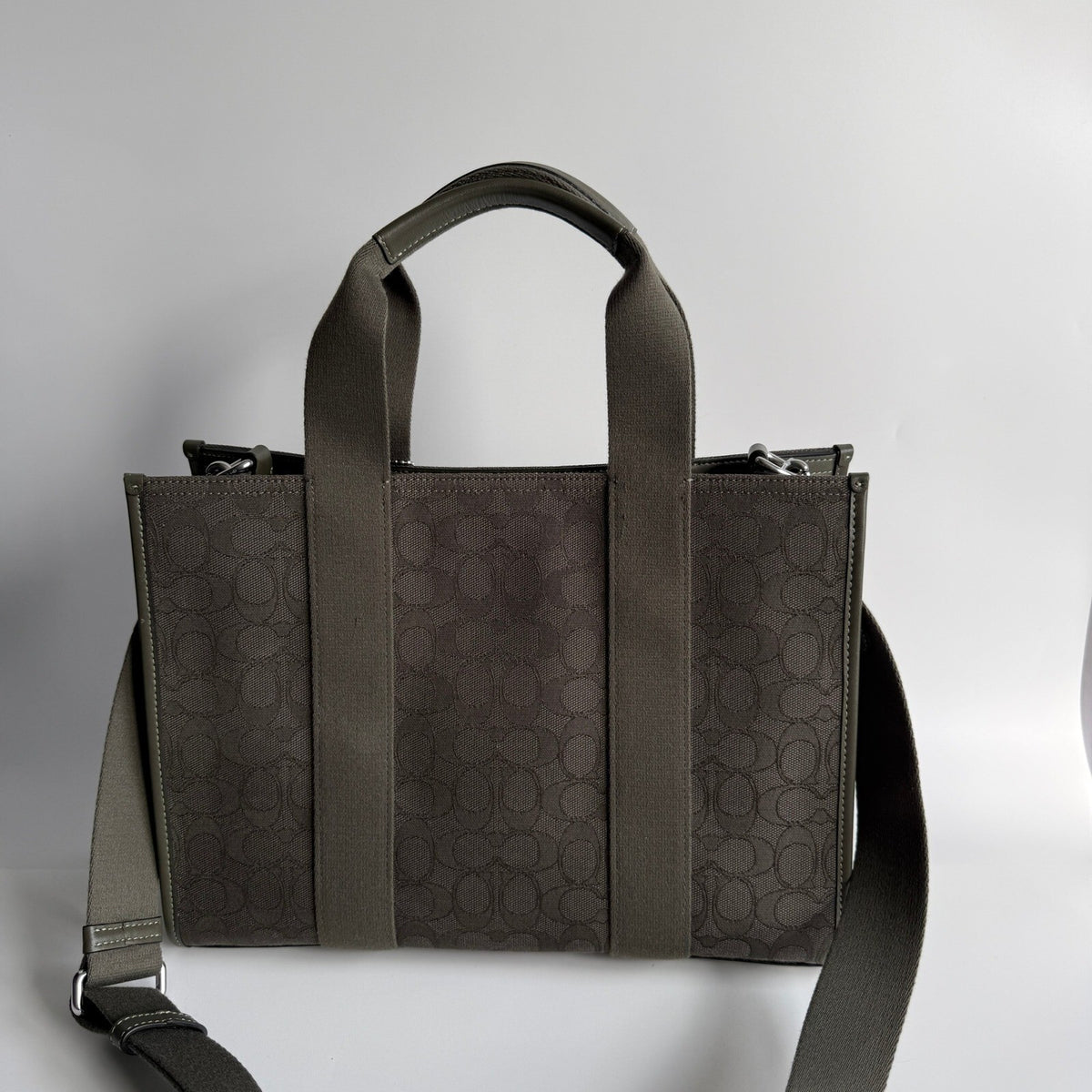 Coach Smith Tote Olive Drab Signature Jacquard Leather Crossbody CY367