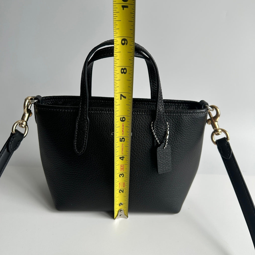 Coach City Mini Tote Black Pebble Leather Crossbody CW031