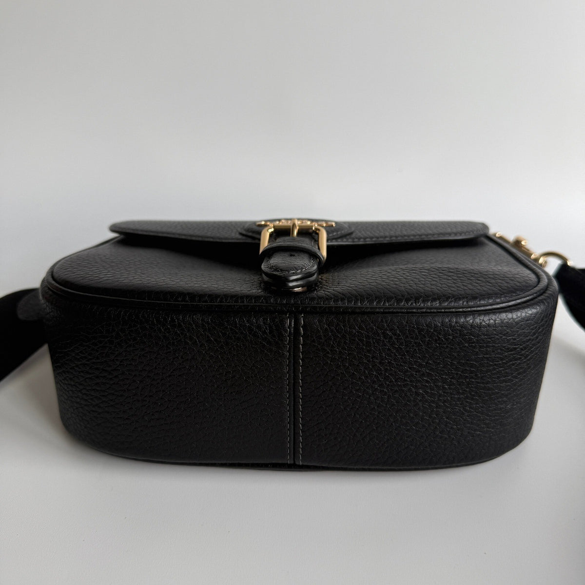 Coach Amelia Saddle Bag Black Soft Pebbled Leather Crossbody CP107