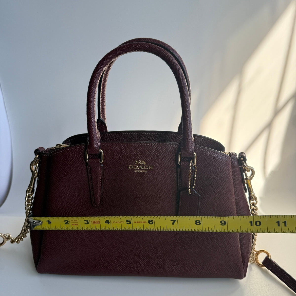 Coach Sage Carryall Burgundy Crossgrain Leather Bag F28976