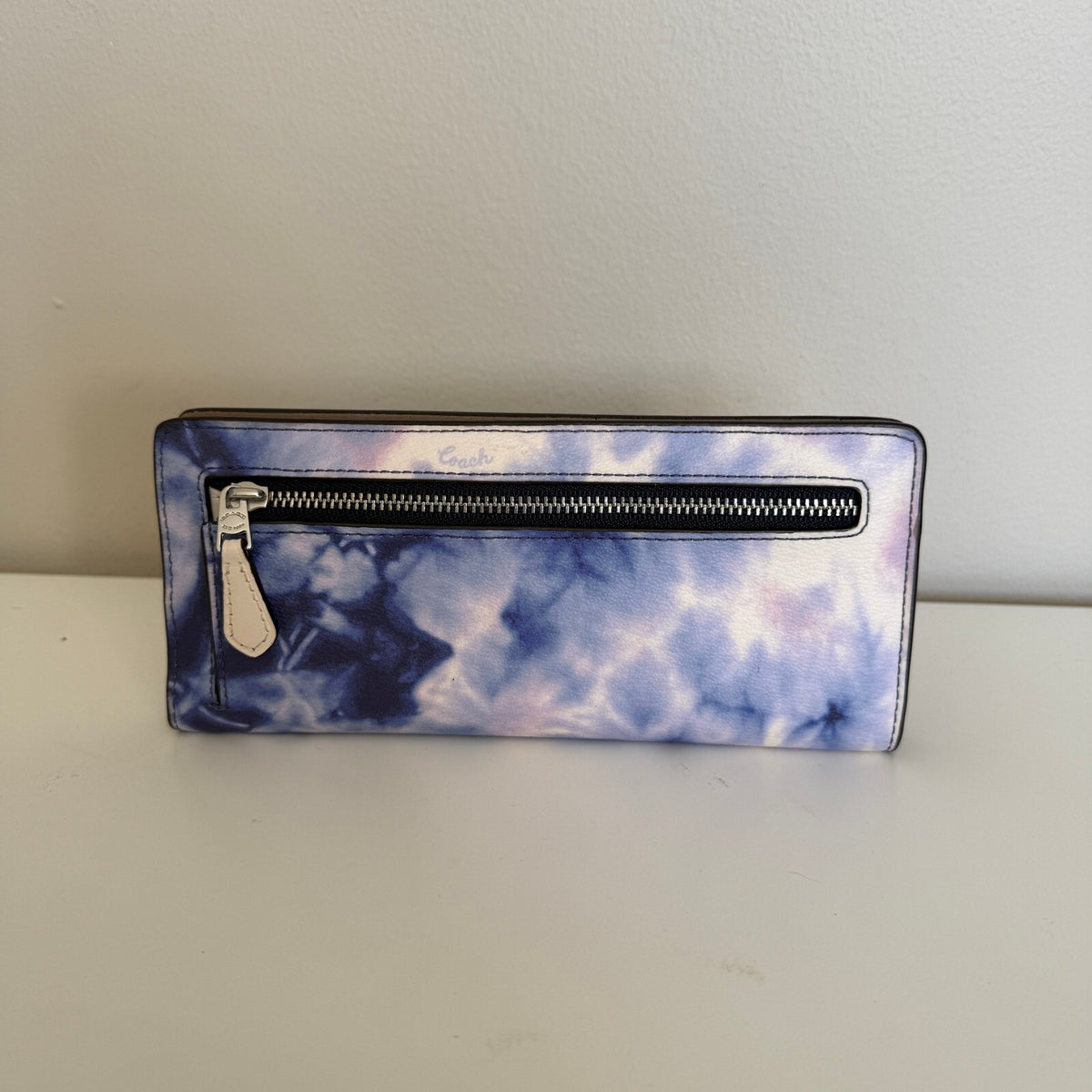 Coach Slim Envelope Wallet Blue Tie-Dye Coated Canvas C4534 Long Wallet