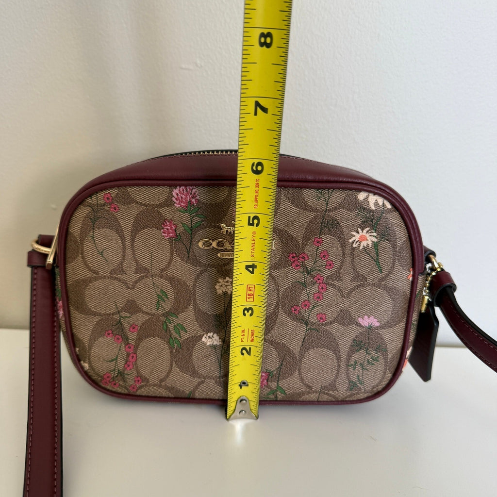 Coach Mini Jamie Camera Bag Khaki Multi Canvas Wildflower Crossbody CA719
