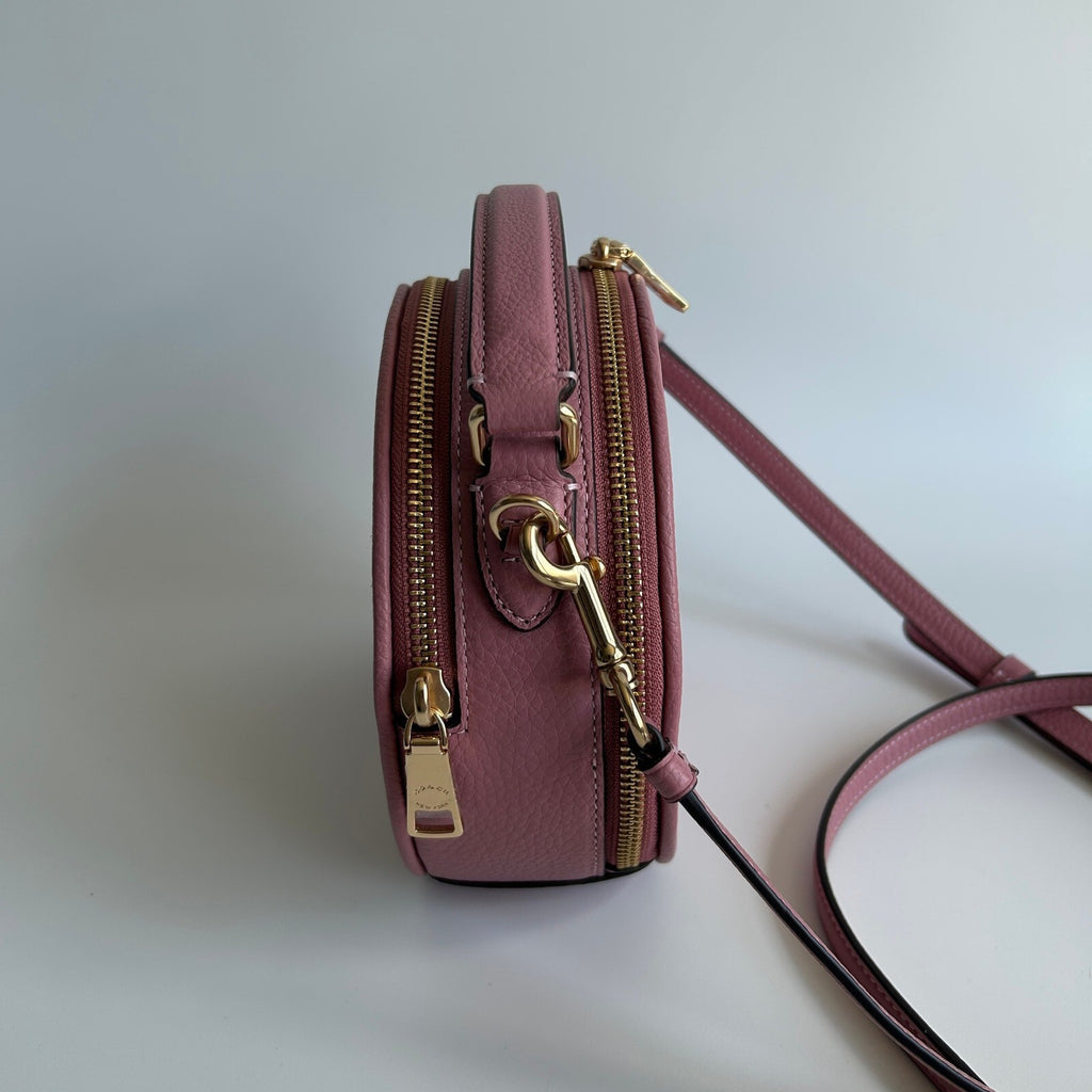 Coach Canteen Crossbody Pink Pebble Leather Round Bag 2256