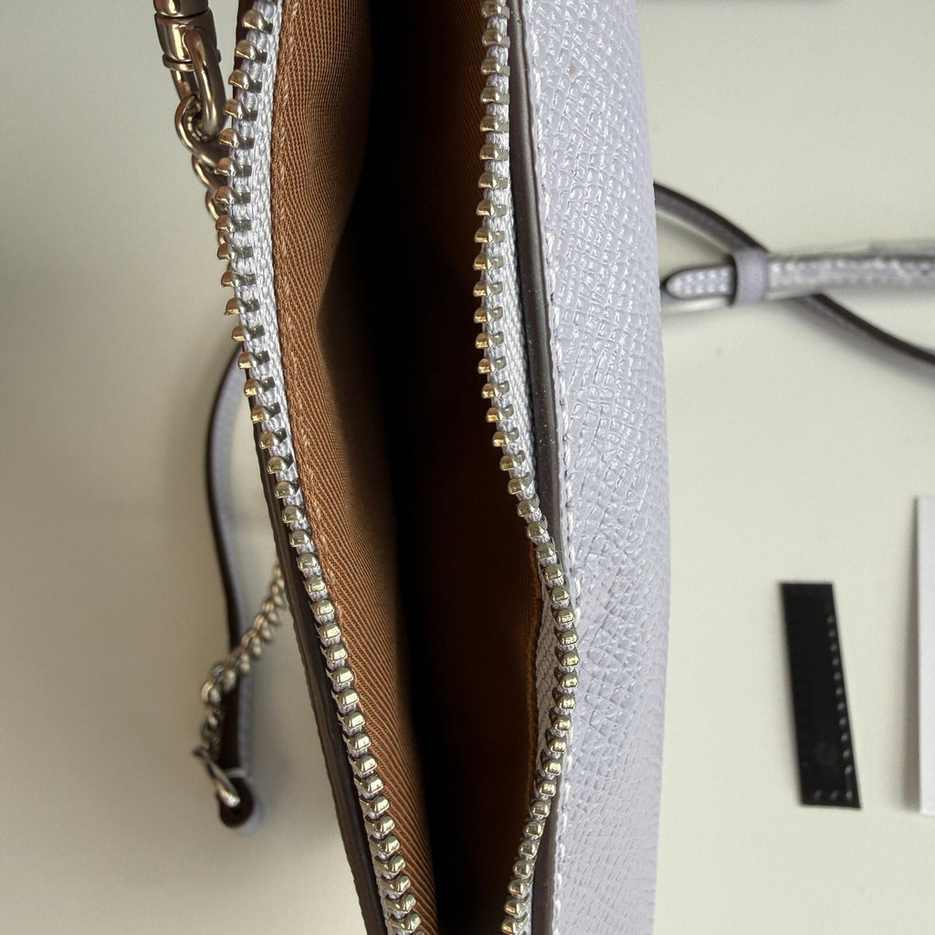 Coach North/South Phone Crossbody Mist Purple Crossgrain Leather C6884