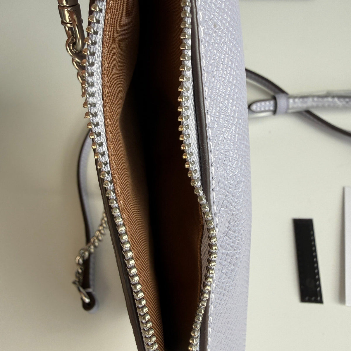 Coach North/South Phone Crossbody Mist Purple Crossgrain Leather C6884