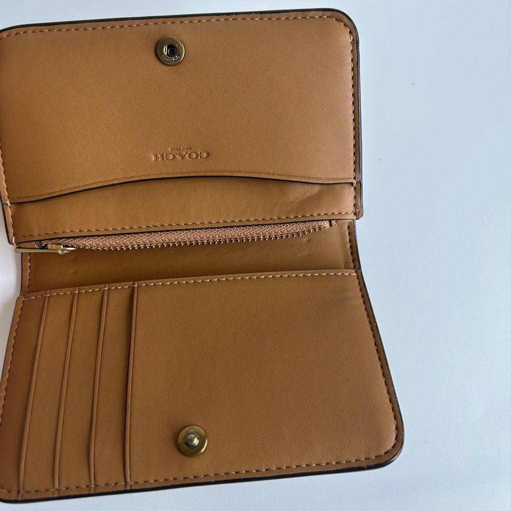 Coach Tabby Card Case Saddle Brown Leather Wallet Excellent