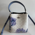 Coach Small Town Bucket Bag Chalk Signature Canvas Kaffe Fassett Print 6024