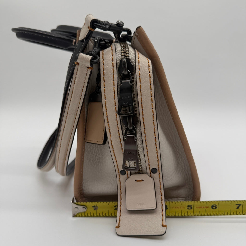 Coach Rogue 25 Beechwood Colorblock Pebbled Leather Satchel Bag 54536