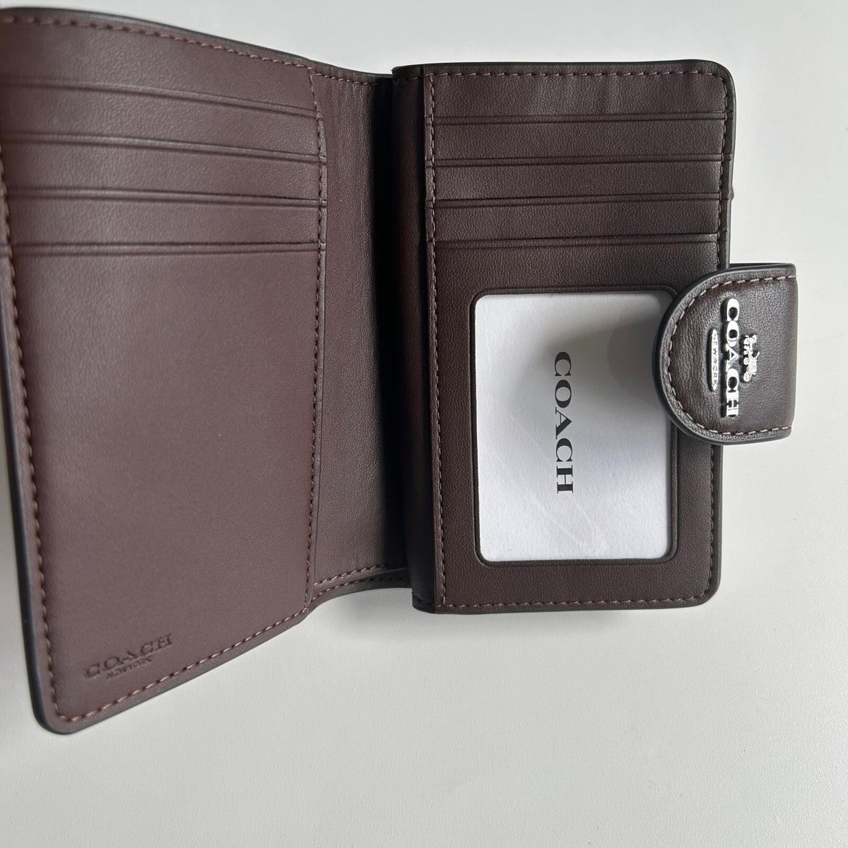 Coach Medium Corner Zip Wallet Maple Leather CR791 Bifold Organizer