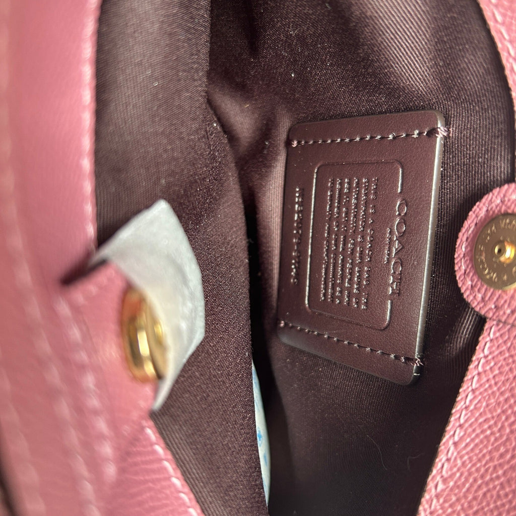 Coach Mini Lillie Carryall Rose Pink Crossgrain Leather Satchel 91146