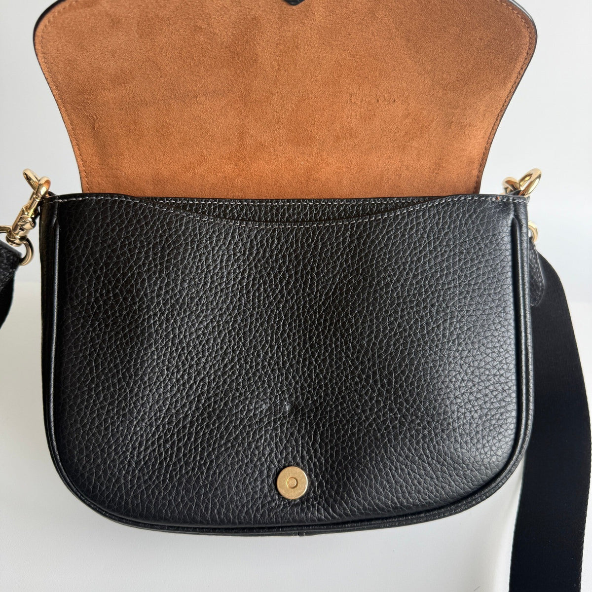 Coach Amelia Saddle Bag Black Soft Pebbled Leather Crossbody CP107