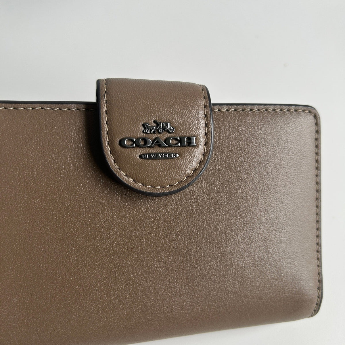Coach Medium Corner Zip Bifold Wallet Tan Refined Leather CR791