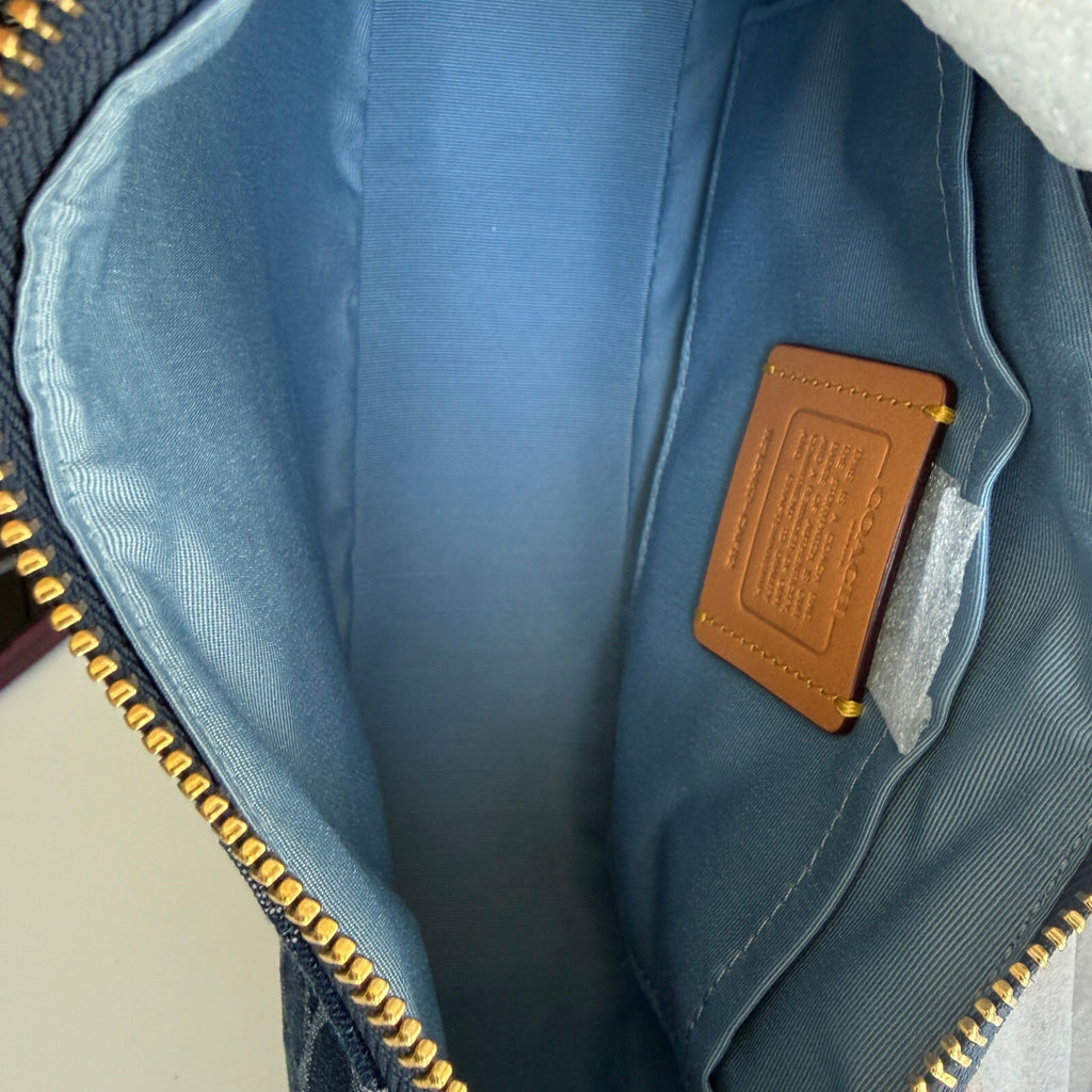 Coach Teri Shoulder Bag Denim Vachetta Leather CAF82