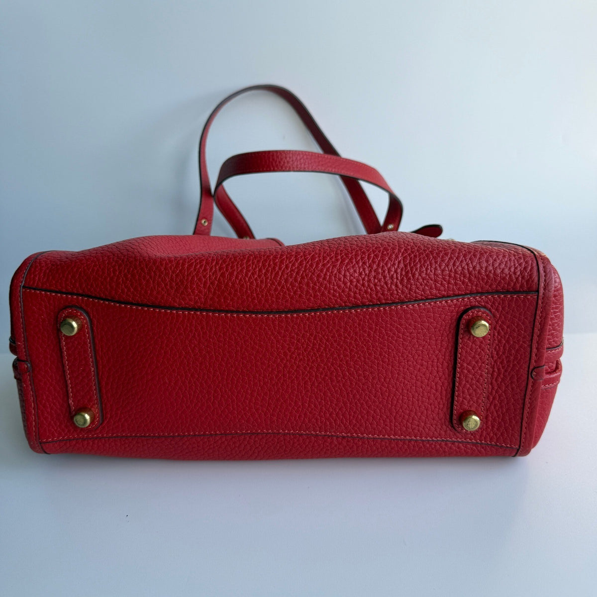 Coach Lori Shoulder Bag Red Orange Pebble Leather C6627 Brass Hardware