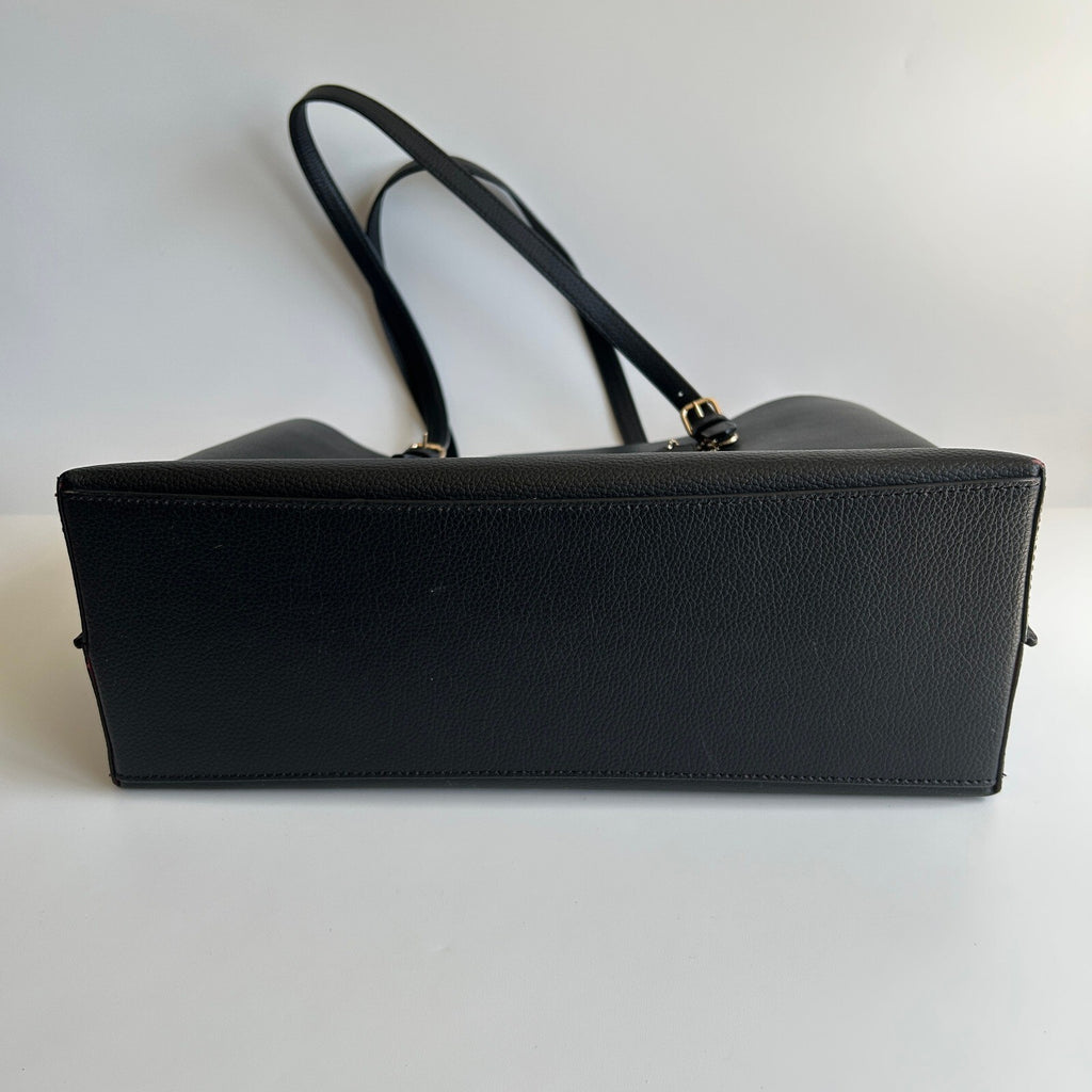 Coach Mollie Tote 1671 Black Pebbled Leather Large Bag