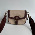 Coach Amelia Small Saddle Bag Natural Multi Canvas Leather Crossbody CR257