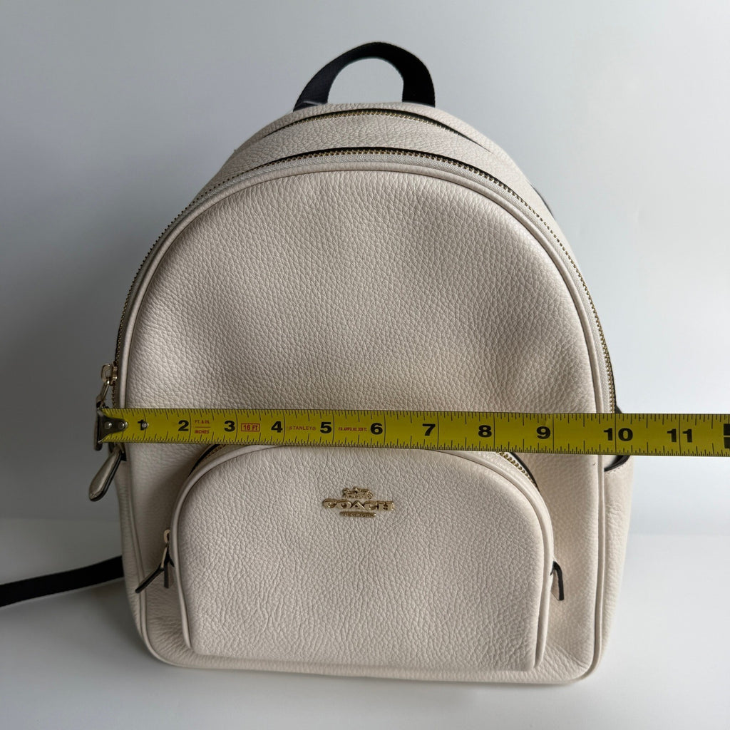 Coach Court Backpack Chalk White Pebble Leather Bag 5666