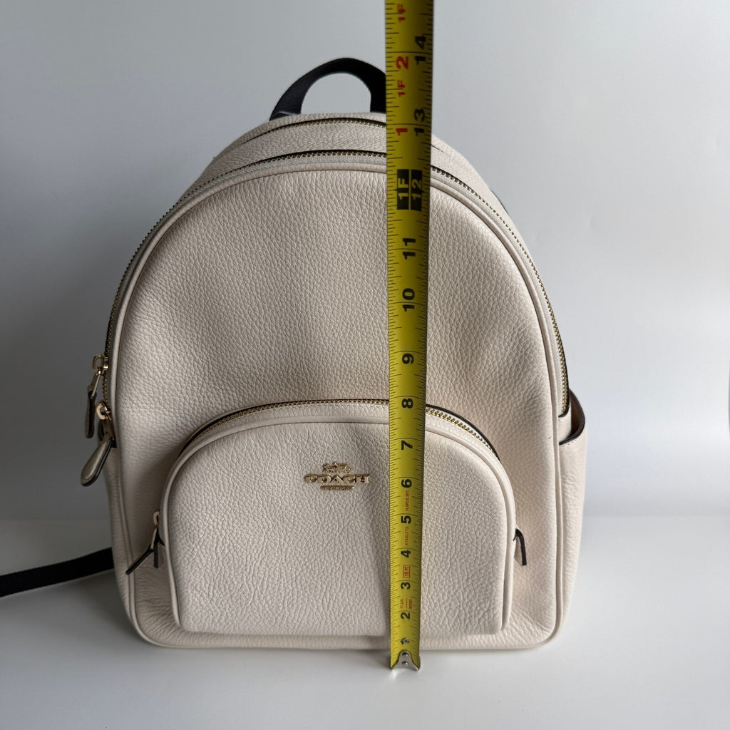 Coach Court Backpack Chalk White Pebble Leather Bag 5666