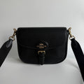 Coach Amelia Saddle Bag Black Soft Pebbled Leather Crossbody CP107