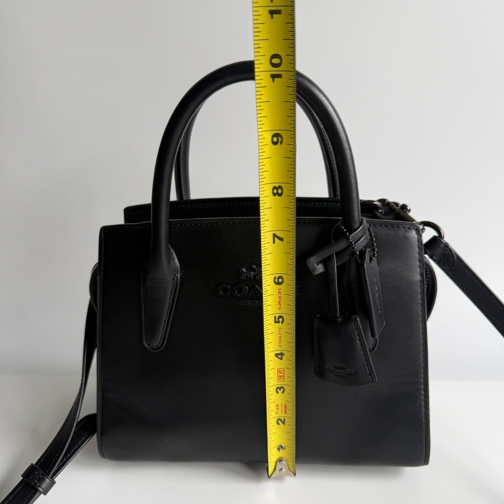 Coach Andrea Mini Carryall Black Leather Crossbody Satchel CO974