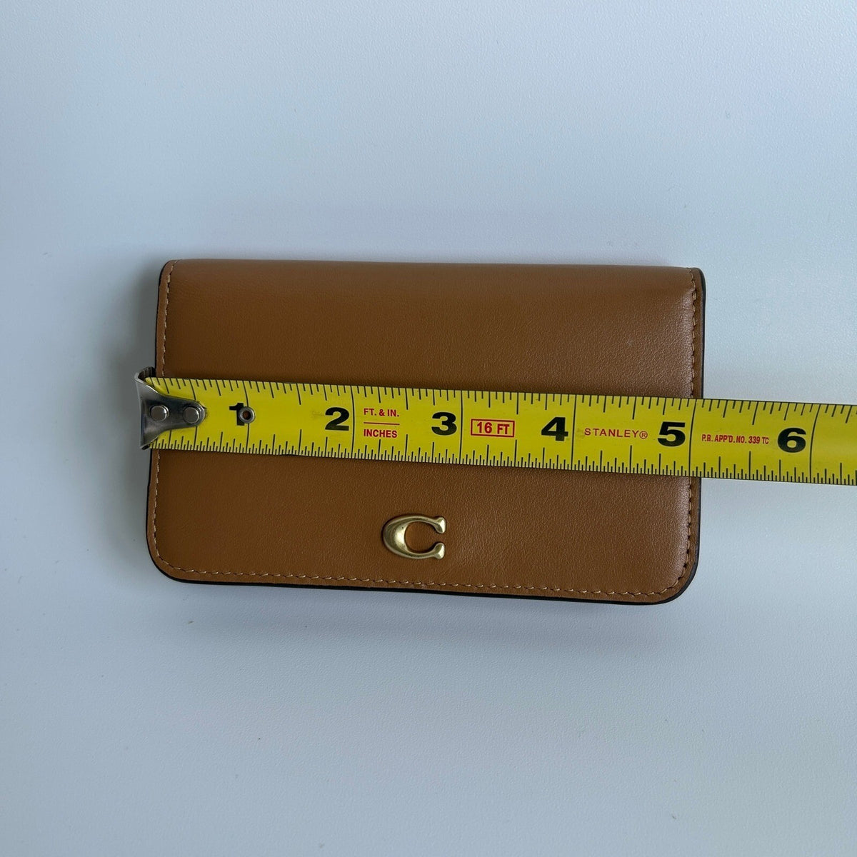 Coach Tabby Card Case Saddle Brown Leather Wallet Excellent