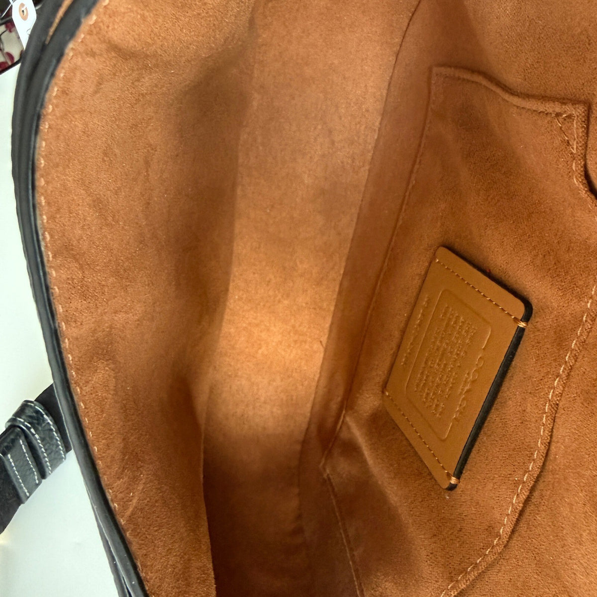 Coach Amelia Saddle Bag Black Soft Pebbled Leather Crossbody CP107