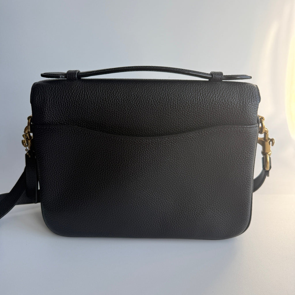 Coach Cassie 19 Black Polished Pebble Leather Crossbody Bag CV437