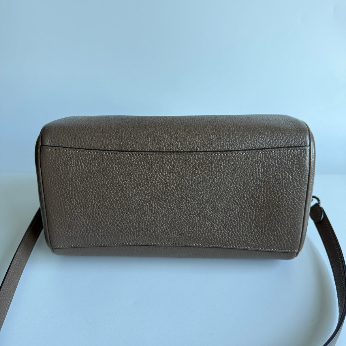 Coach Rowan Satchel Dark Stone Pebbled Leather Bag CV960