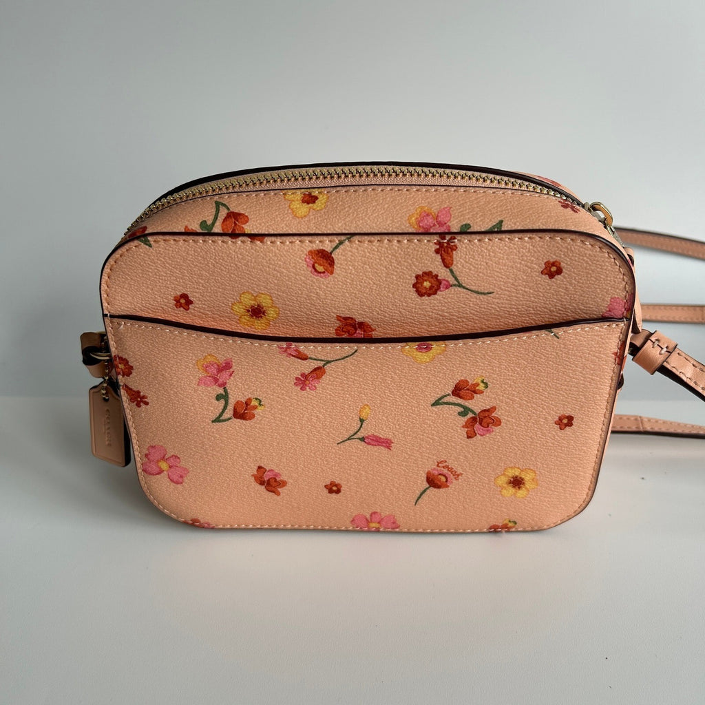 Coach Mini Camera Bag Faded Blush Floral Leather Crossbody C8699