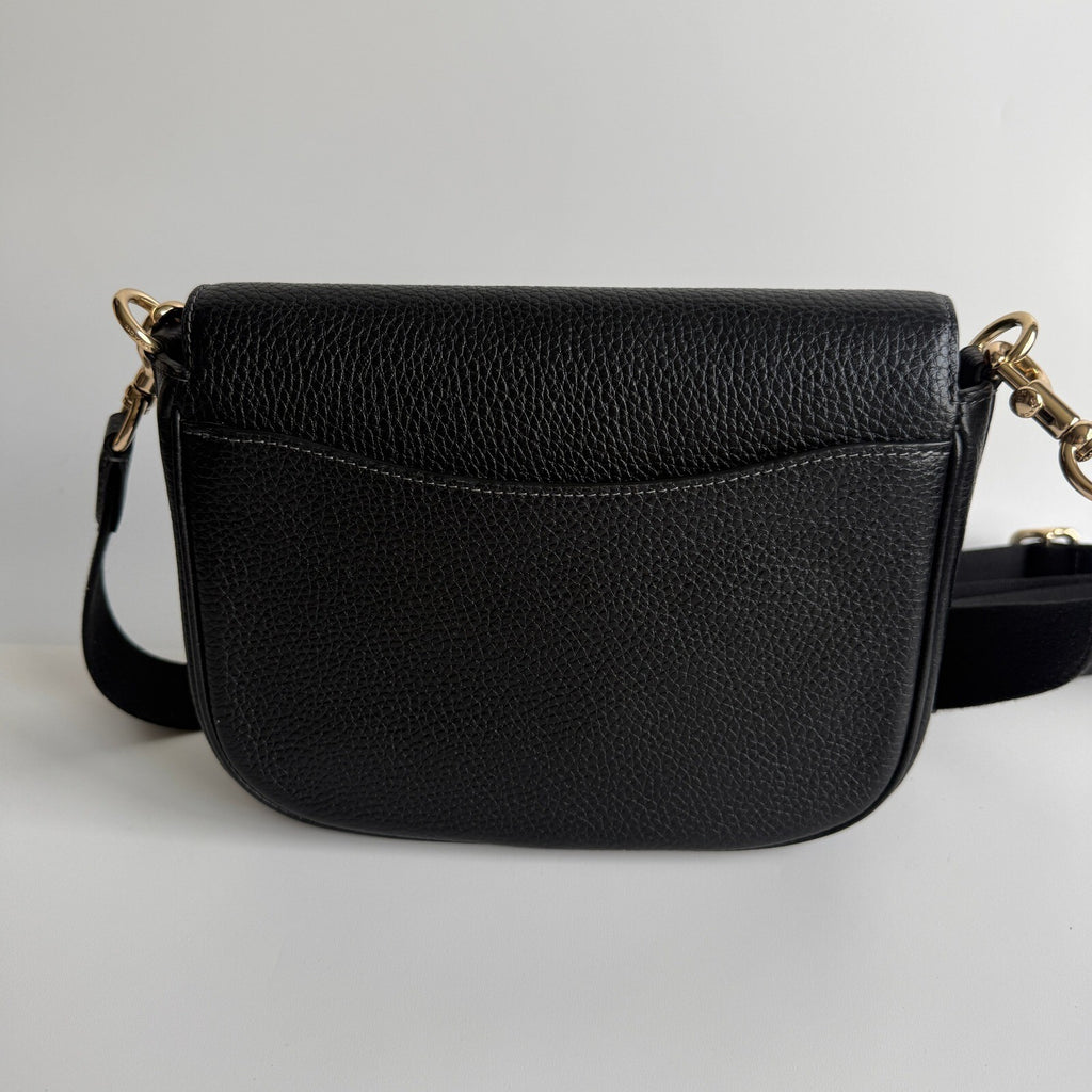 Coach Amelia Saddle Bag Black Soft Pebbled Leather Crossbody CP107