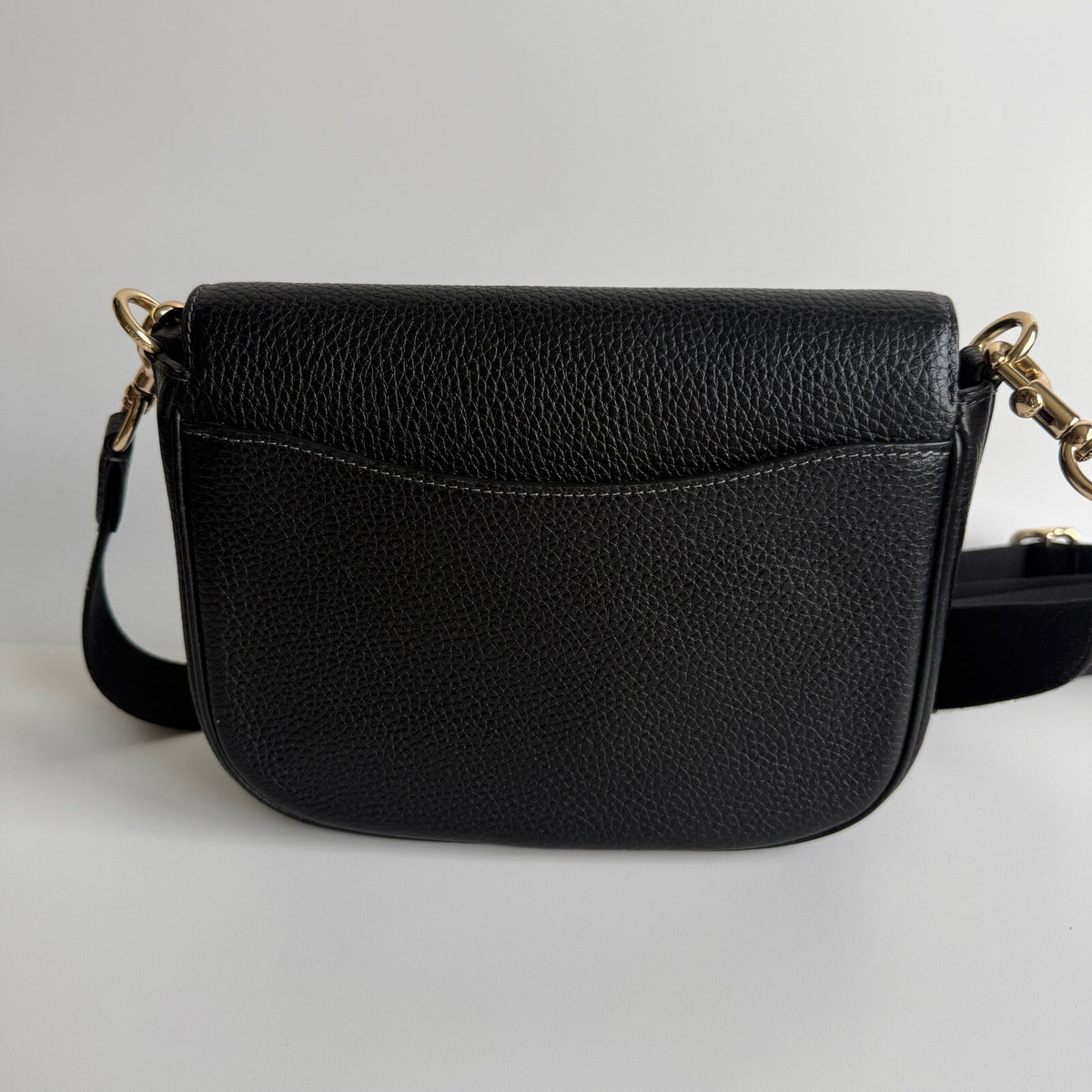 Coach Amelia Saddle Bag Black Soft Pebbled Leather Crossbody CP107