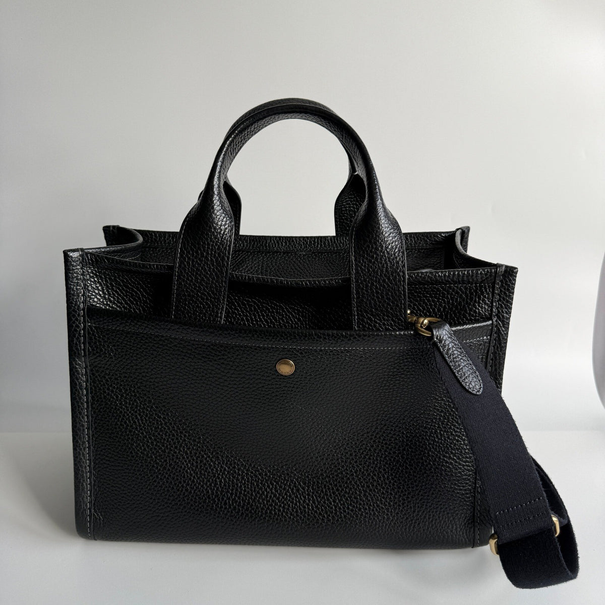 Coach Cargo Tote 26 Black Pebble Leather Crossbody CAM665