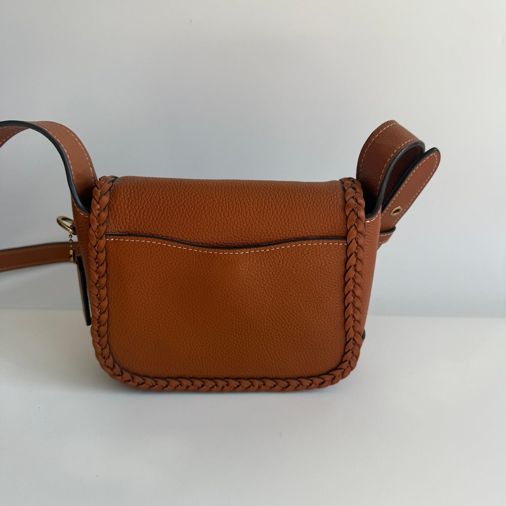 Coach Tabby Messenger 19 Burnished Amber Leather Braided Trim Bag CJ837