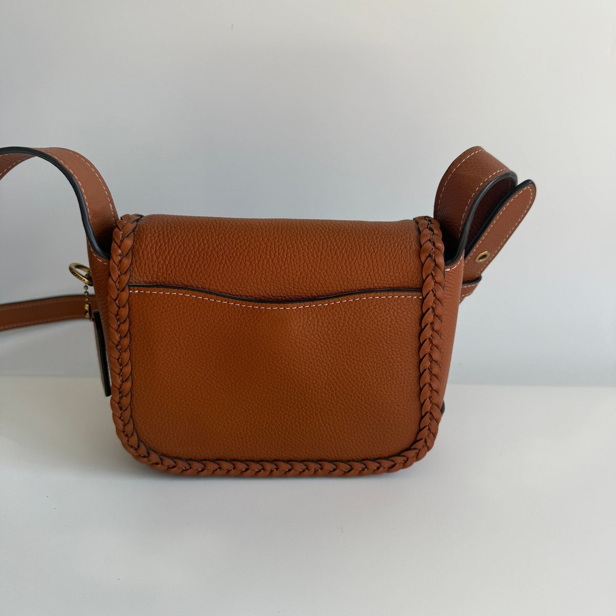 Coach Tabby Messenger 19 Burnished Amber Leather Braided Trim Bag CJ837