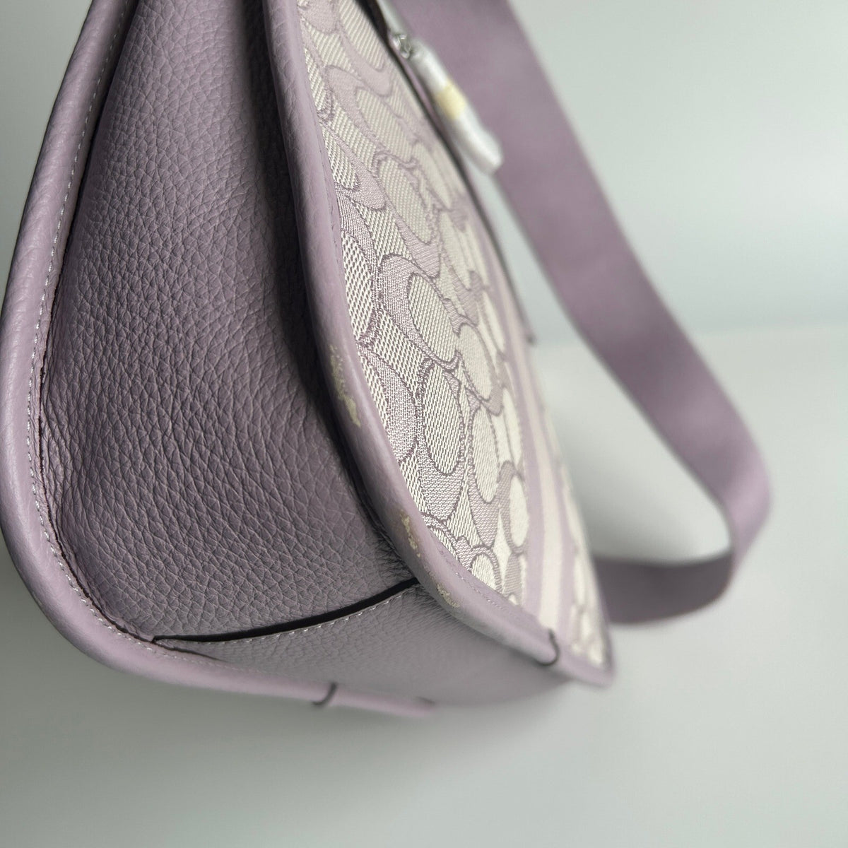 Coach Dempsey File Bag Soft Lilac Signature Jacquard Crossbody CA195