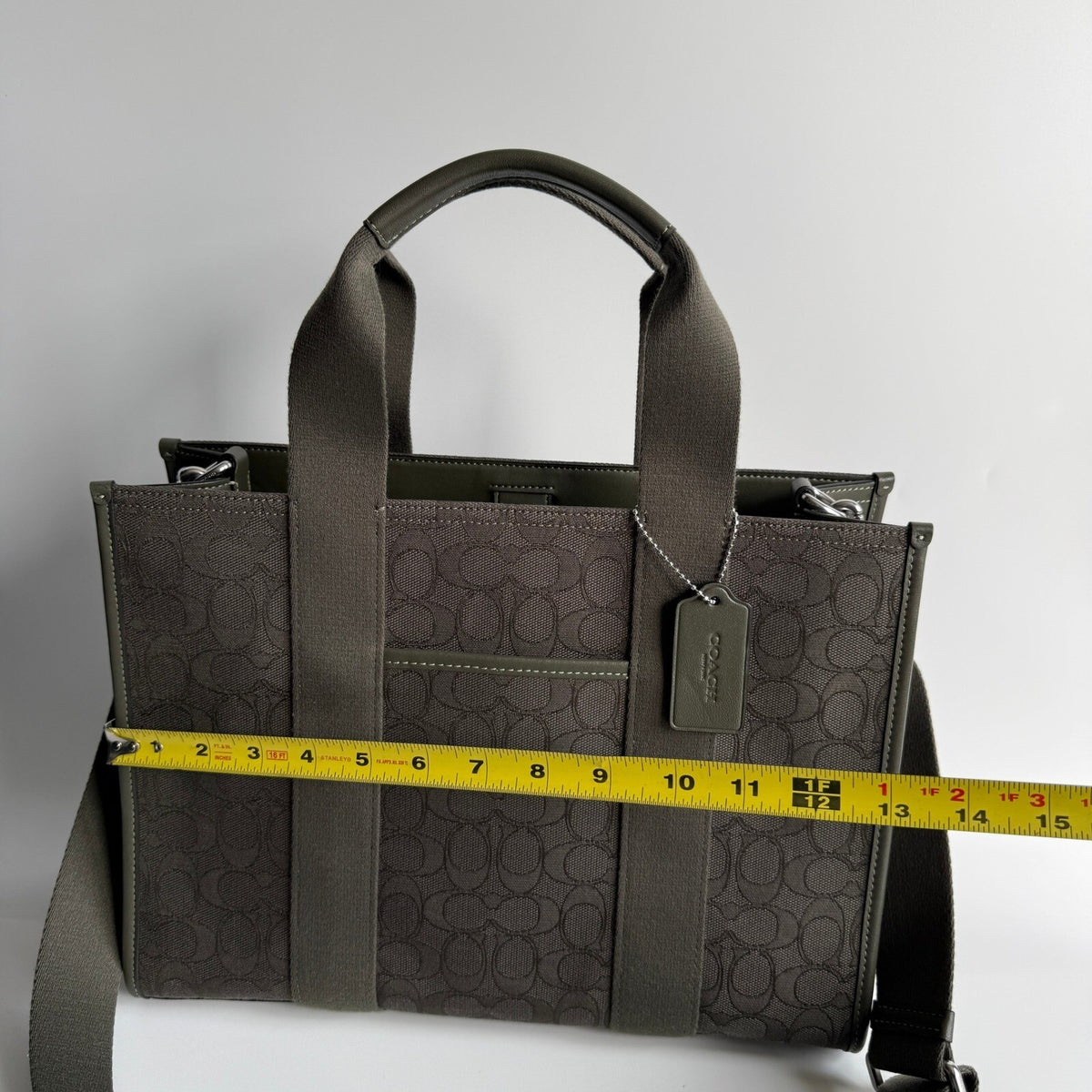 Coach Smith Tote Olive Drab Signature Jacquard Leather Crossbody CY367