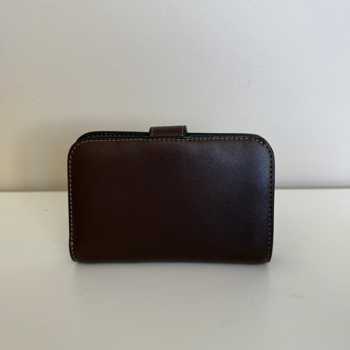Coach Tabby Medium Compact Wallet Maple Brown Leather CY234