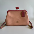 Coach Nora Kisslock Faded Blush Pink Leather Crossbody Bag C8288 Strawberry