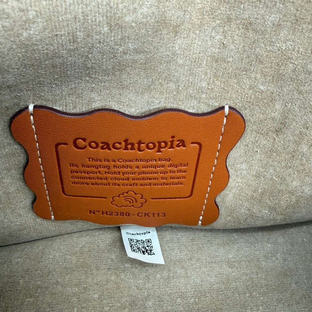 Coach Coachtopia Wavy Dinky Cloud White Pebbled Leather Crossbody Bag CK113