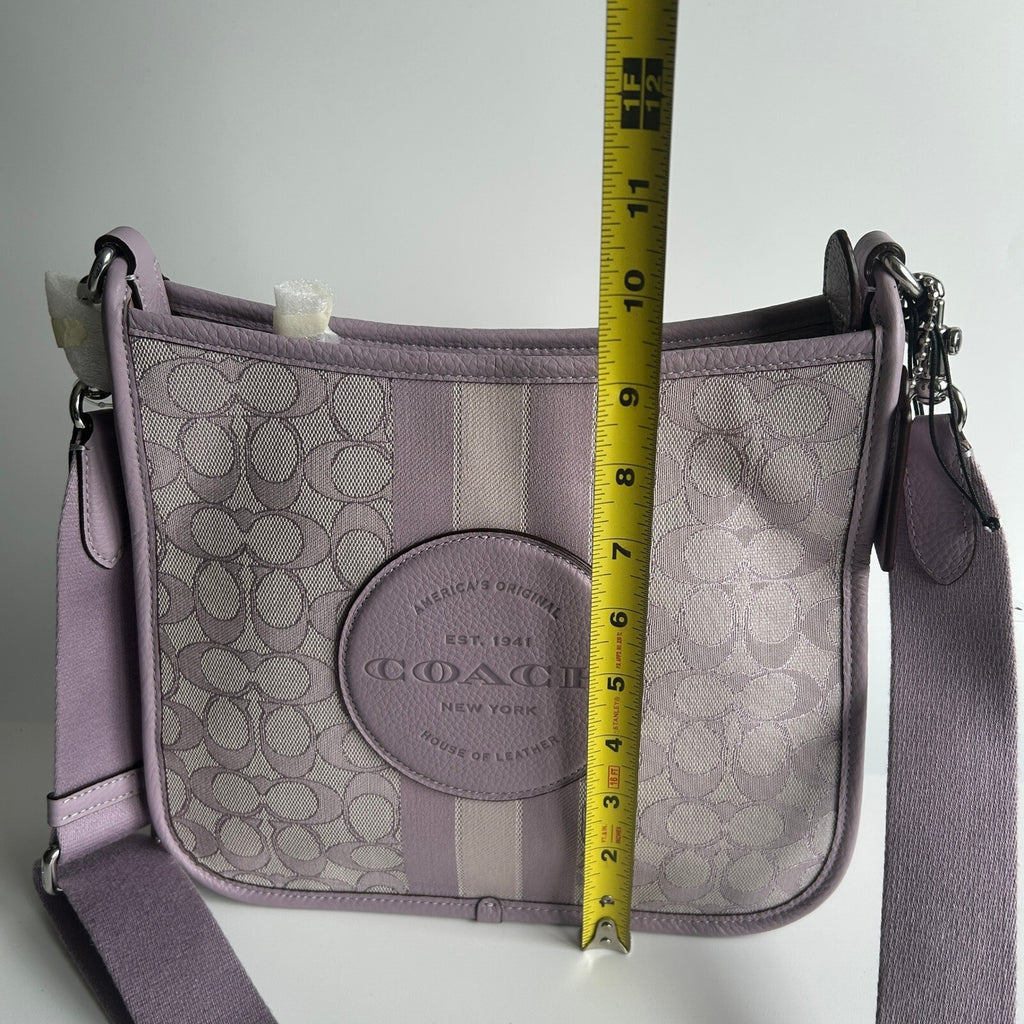 Coach Dempsey File Bag Soft Lilac Signature Jacquard Crossbody CA195