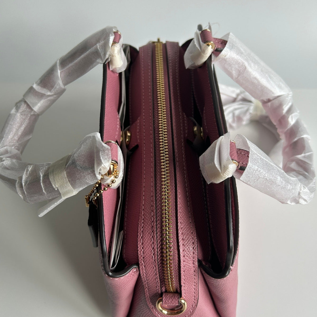Coach Mini Lillie Carryall Rose Pink Crossgrain Leather Satchel 91146