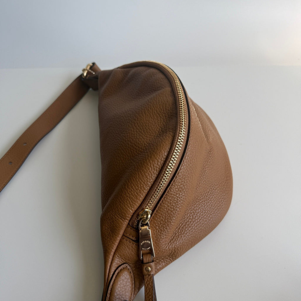Coach Belt Bag Saddle Brown Refined Pebble Leather F48738 Fanny Pack