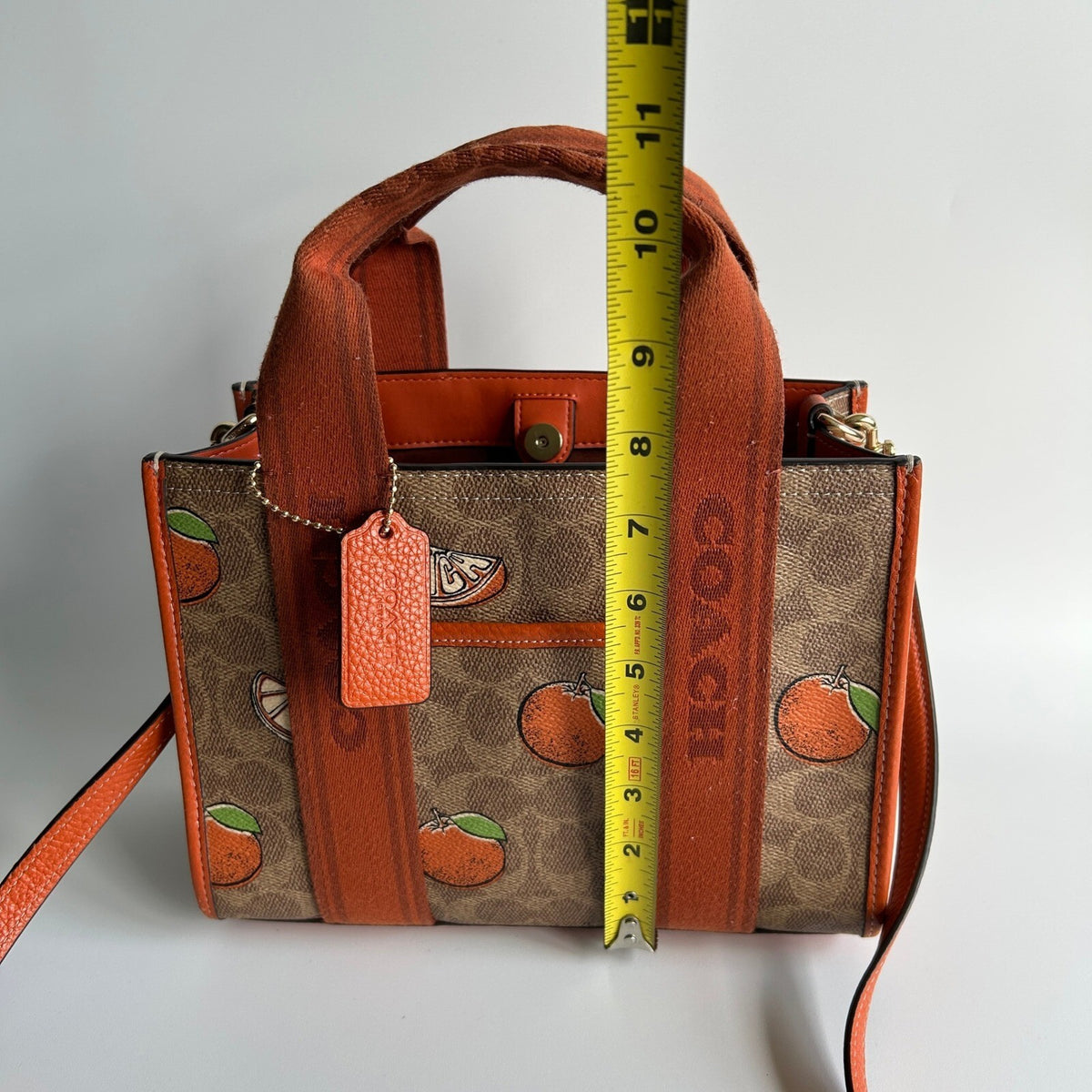 Coach Smith Tote 24 Orange Print Signature Canvas Crossbody Handbag CAR81
