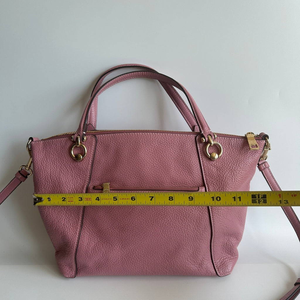 Coach Kacey Satchel True Pink Pebbled Leather Bag C6229