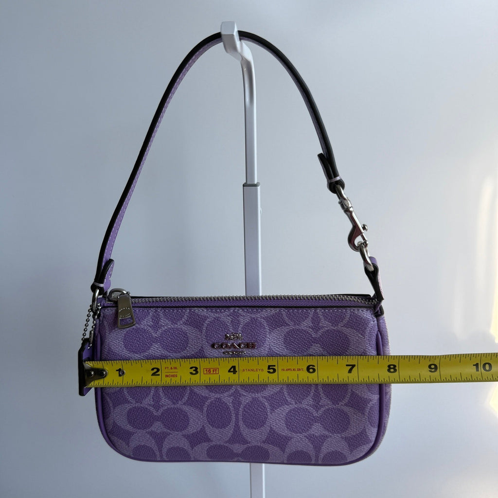 Coach Nolita 19 Iris Purple Signature Canvas Shoulder Bag CW426 Mini Pochette