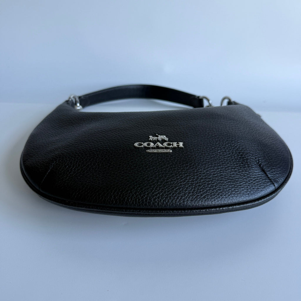 Coach Mini Payton Black Pebble Leather Shoulder Bag CEL088