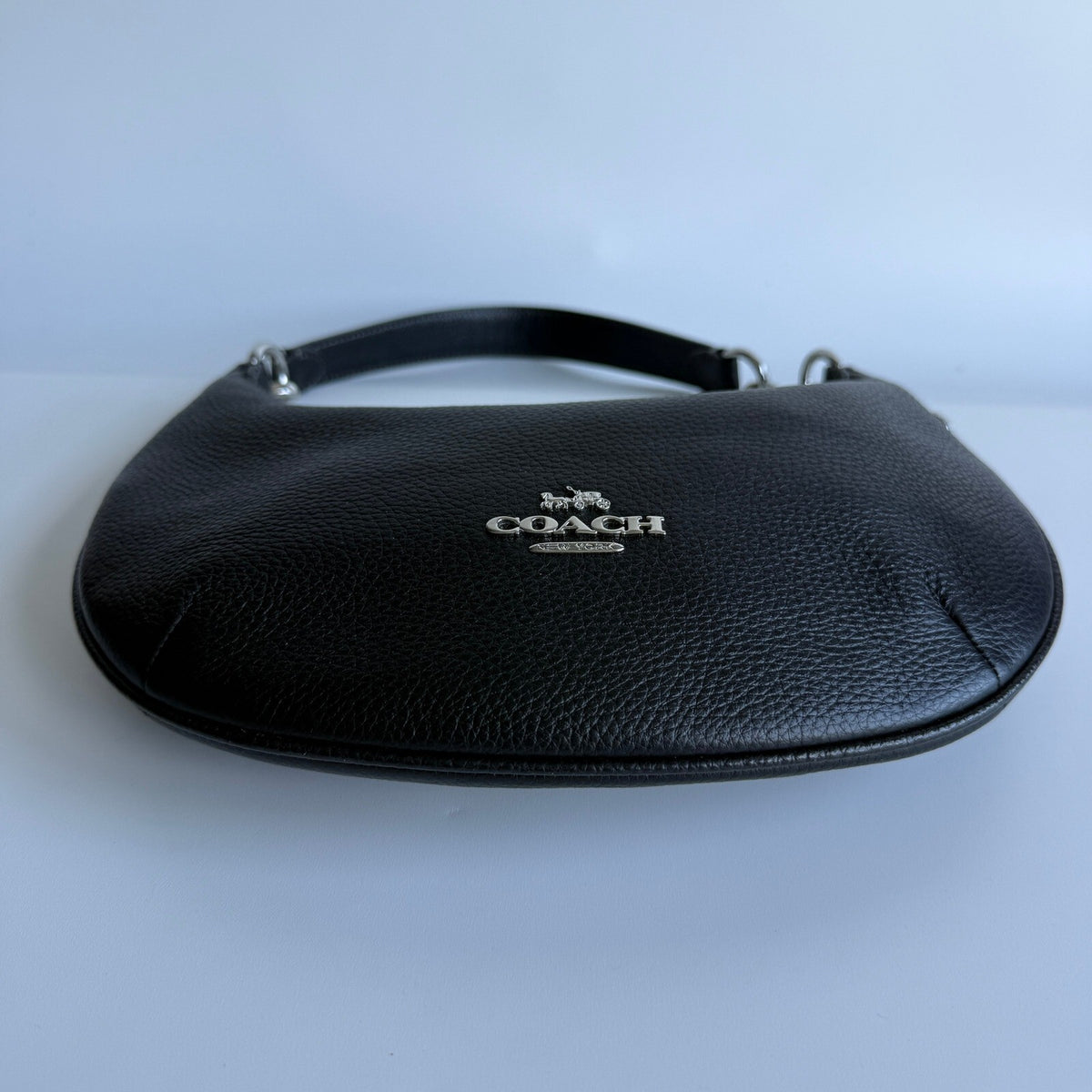 Coach Mini Payton Black Pebble Leather Shoulder Bag CEL088