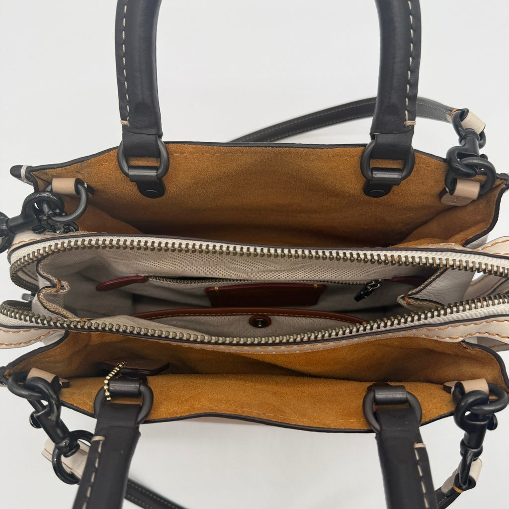 Coach Rogue 25 Beechwood Colorblock Pebbled Leather Satchel Bag 54536